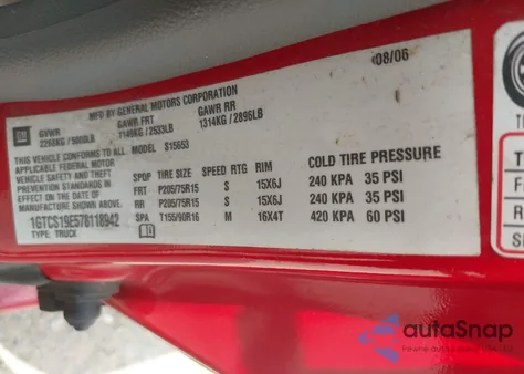 2007 GMC Canyon Work Truck z USA, uszkodzony, nr VIN 1GTCS19E578118942